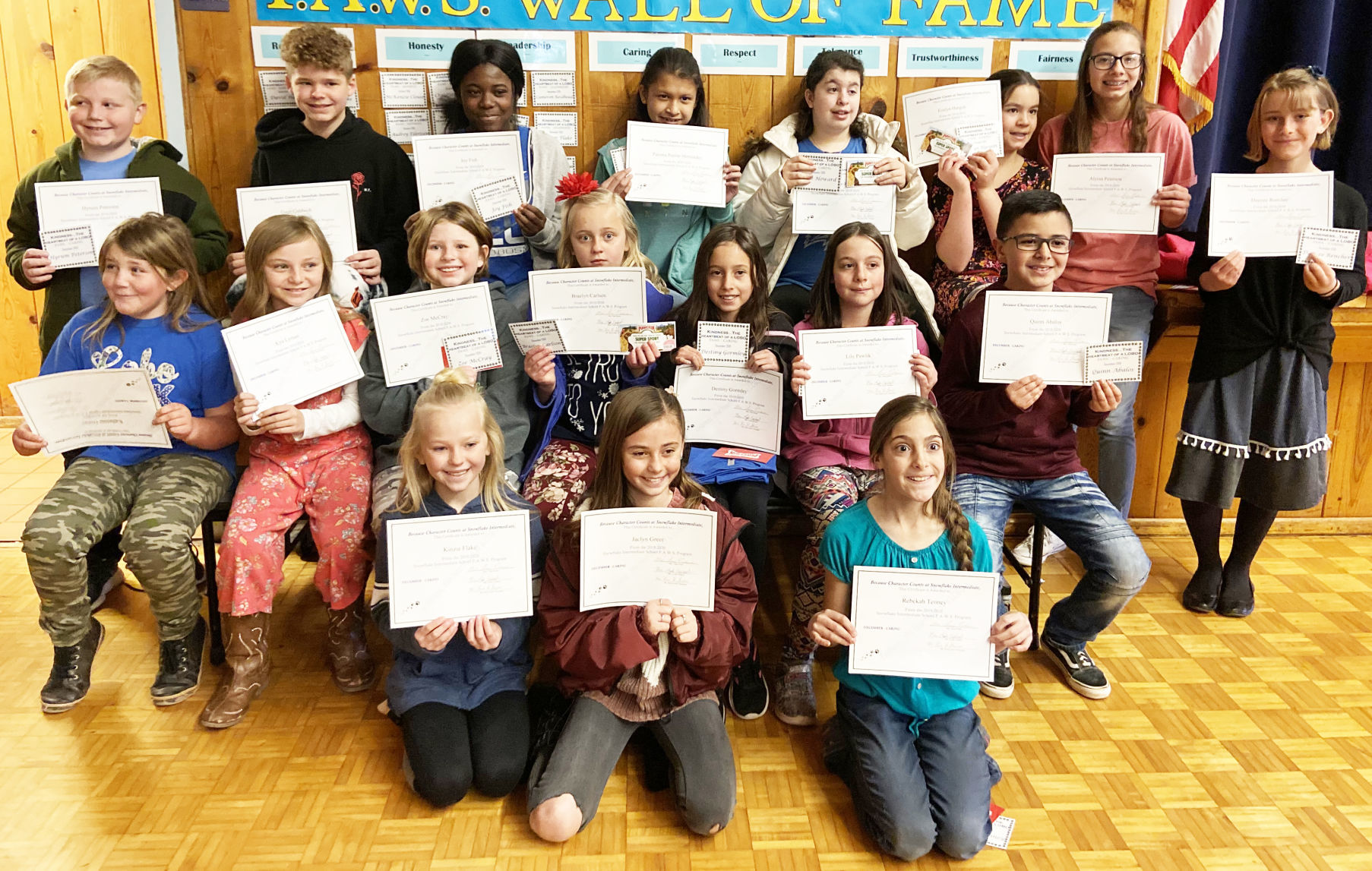 Snowflake Intermediate students honored